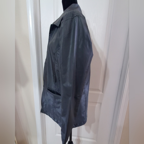 Jacket, black PVC,  sz XL - Picture 3 of 9